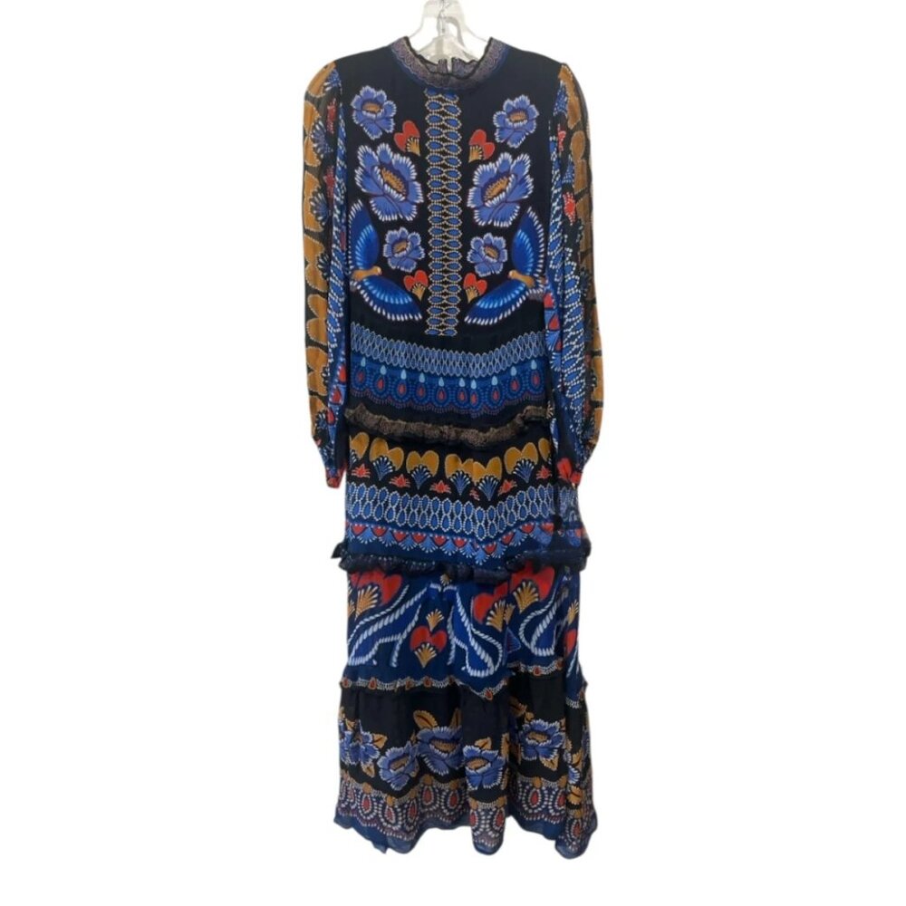 FARM Rio Blue Multi-Color Printed Maxi Dress - Picture 14 of 16